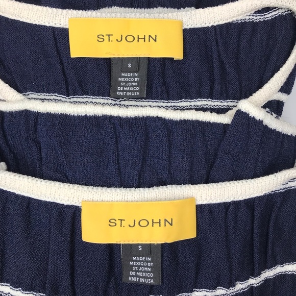 St. John 56% Wool Striped Cardigan and Top Set - S - Picture 15 of 17